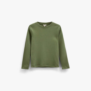 Geripptes Langarmshirt Kids - Moss Green | 101599 Conrad