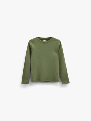 Geripptes Langarmshirt Kids - Moss Green | 101599 Conrad