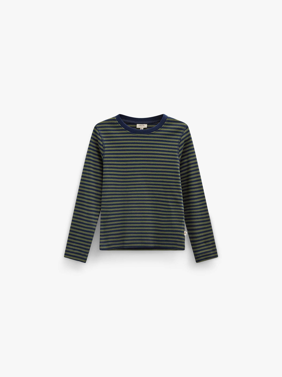 Geripptes Langarmshirt Tween - Moss Green/Navy Stripe | 101602 Conrad