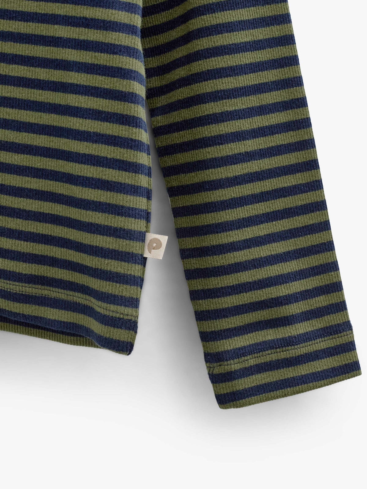 Geripptes Langarmshirt Kids - Moss Green/Navy Stripe | 101601 Conrad