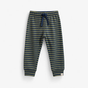 Gerippte Hose Kids - Moss Green/Navy Stripe | 101605 Conrad