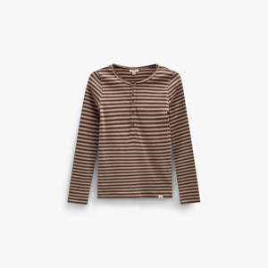 Gestreiftes Langarmshirt aus Rippstoff Kids - Brown/Light Brown | 101614 Gloria