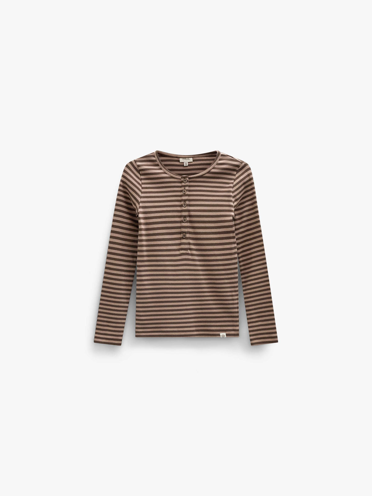 Gestreiftes Langarmshirt aus Rippstoff Kids - Brown/Light Brown | 101614 Gloria