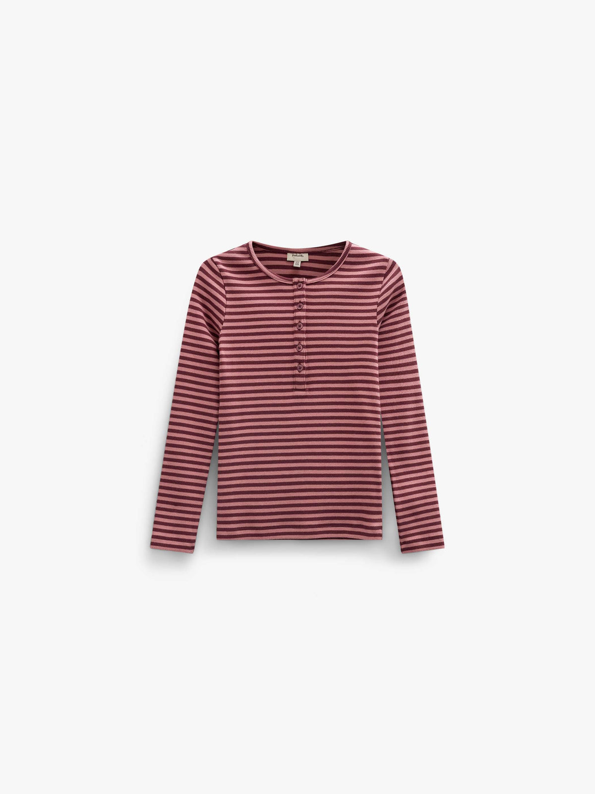 Gestreiftes Langarmshirt aus Rippstoff Kids - Dusty Rose/Bordeaux | 101616 Gloria