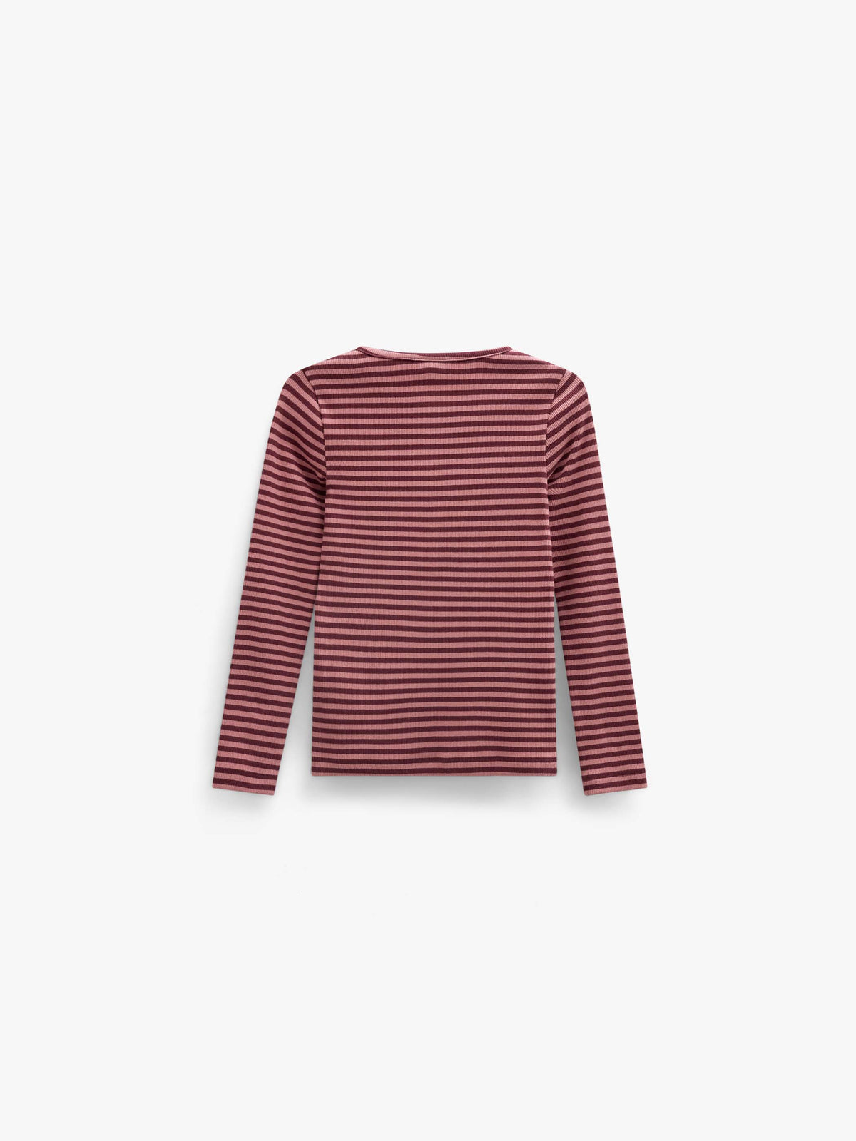 Gestreiftes Langarmshirt aus Rippstoff Tween - Dusty Rose/Bordeaux | 101617 Gloria