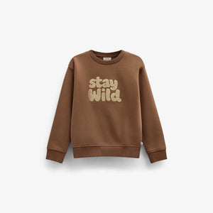 Front Print Crew Neck Sweatshirt - Tween - Toffee | 101621 Joel