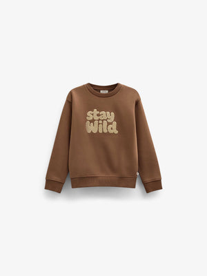 Rundhals-Sweatshirt mit Frottee-Stickerei Tween - Toffee | 101621 Joel