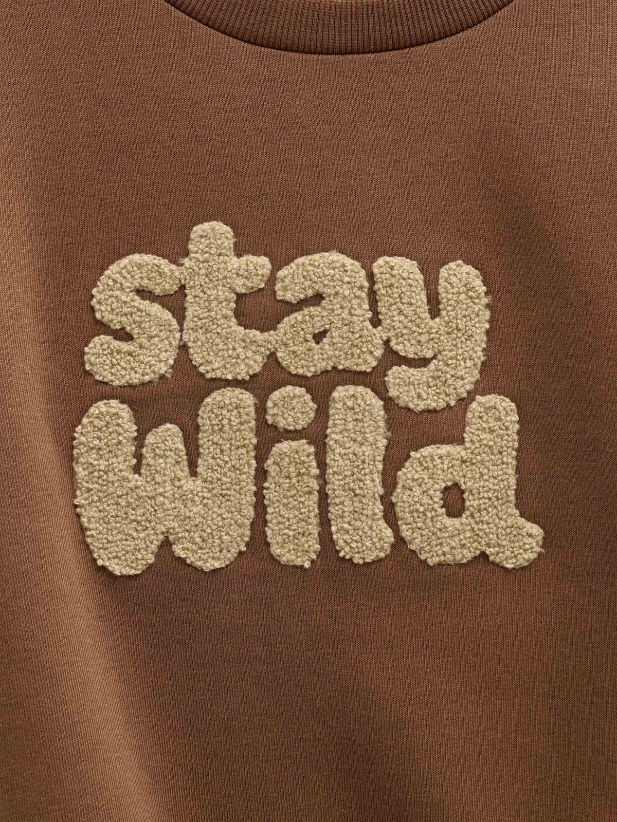 Rundhals-Sweatshirt mit Frottee-Stickerei Kids - Toffee | 101620 Joel