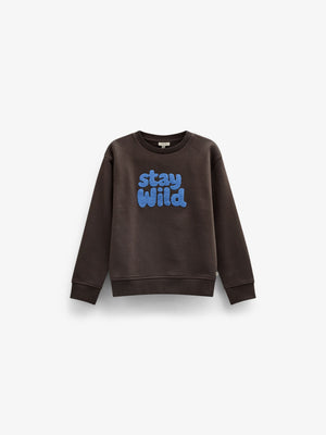 Rundhals-Sweatshirt mit Frottee-Stickerei Tween - Dark Brown | 101623 Joel