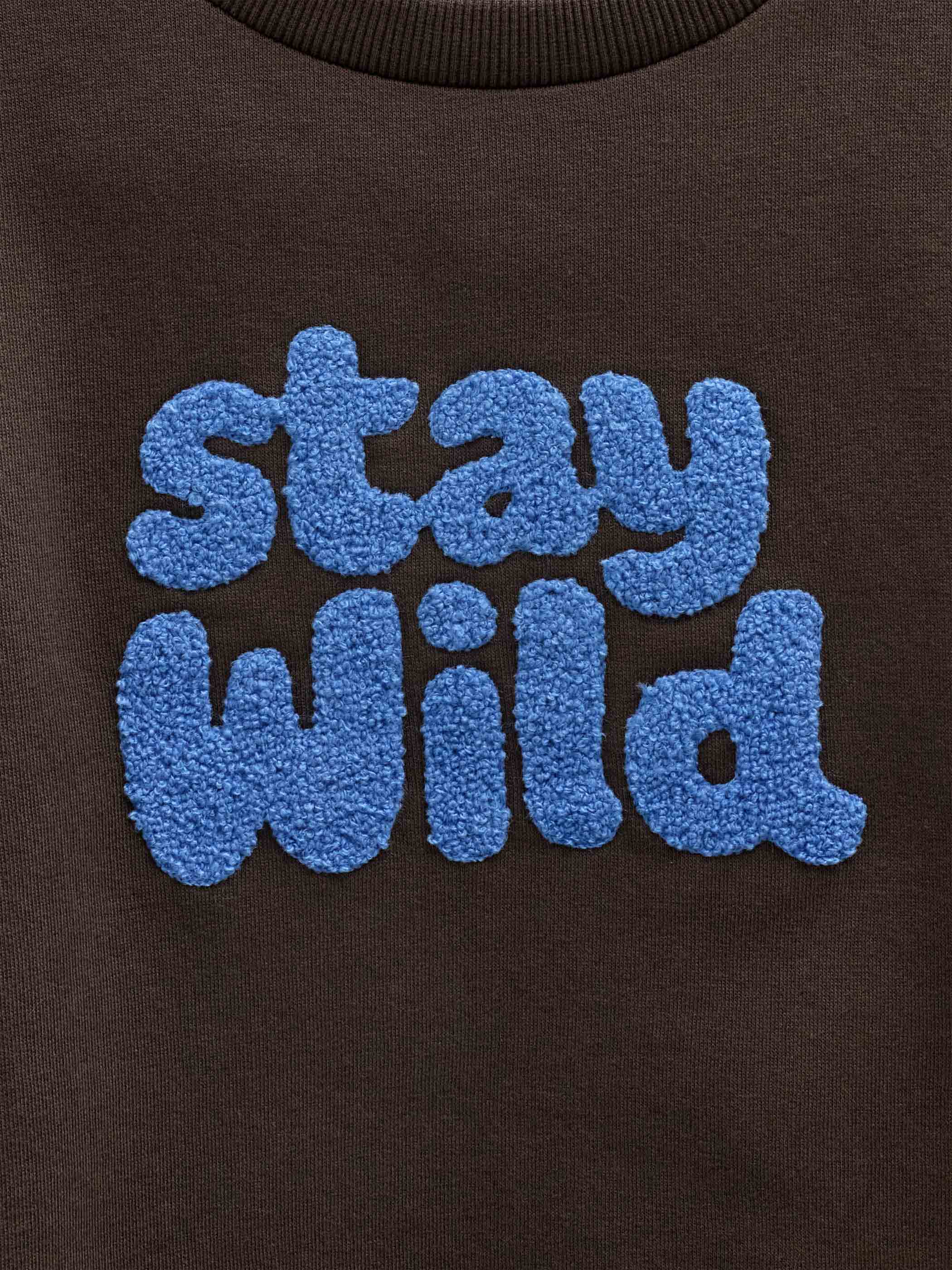 Rundhals-Sweatshirt mit Frottee-Stickerei Tween - Dark Brown | 101623 Joel