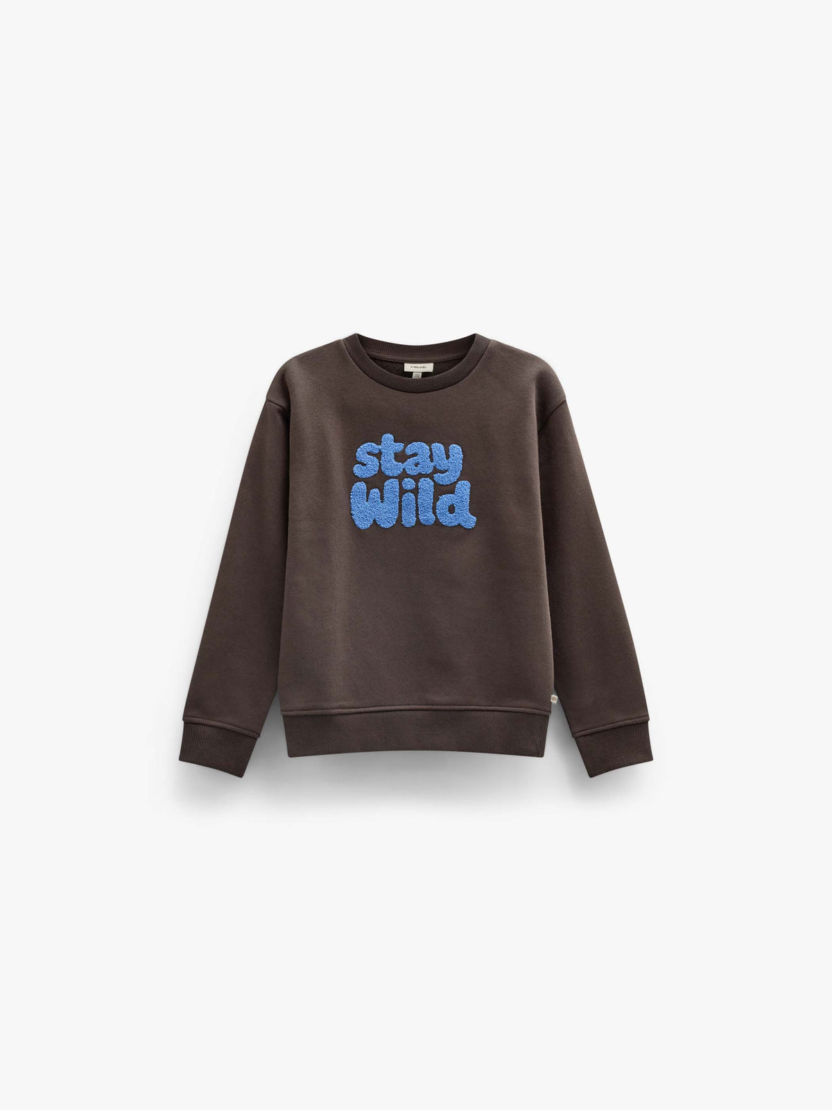 Rundhals-Sweatshirt mit Frottee-Stickerei Kids - Dark Brown | 101622 Joel