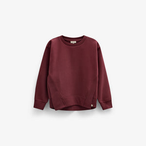 Rib Detail Sweatshirt - Tween - Bordeaux | 101625 Zoe