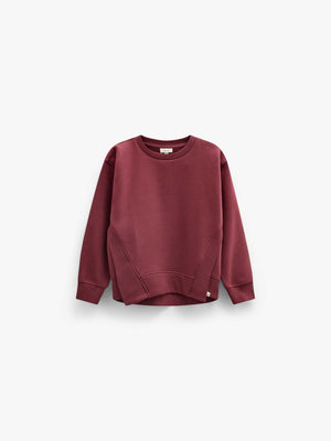 Sweatshirt mit Rippdetails Tween - Bordeaux | 101625 Zoe