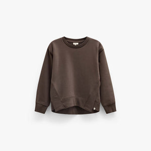 Sweatshirt mit Rippdetails Kids - Dark Brown | 101626 Zoe