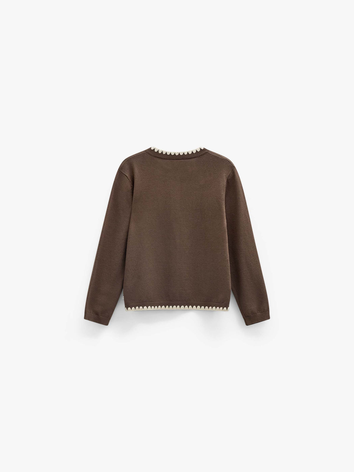Strickjacke mit Kontrastnähten Kids - Brown/Offwhite | 101632 Lia