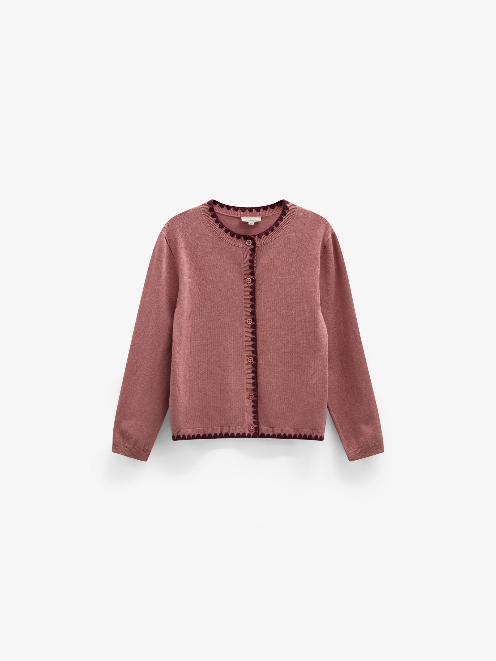 Strickjacke mit Kontrastnähten Kids - Dusty Rose/Bordeaux | 101634 Lia