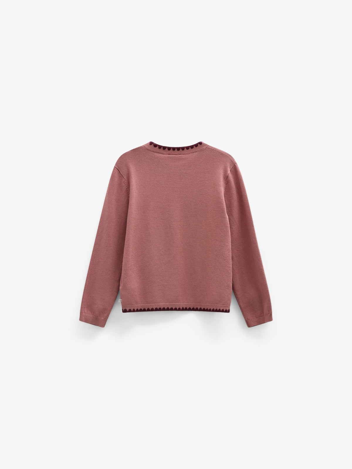 Strickjacke mit Kontrastnähten Kids - Dusty Rose/Bordeaux | 101634 Lia