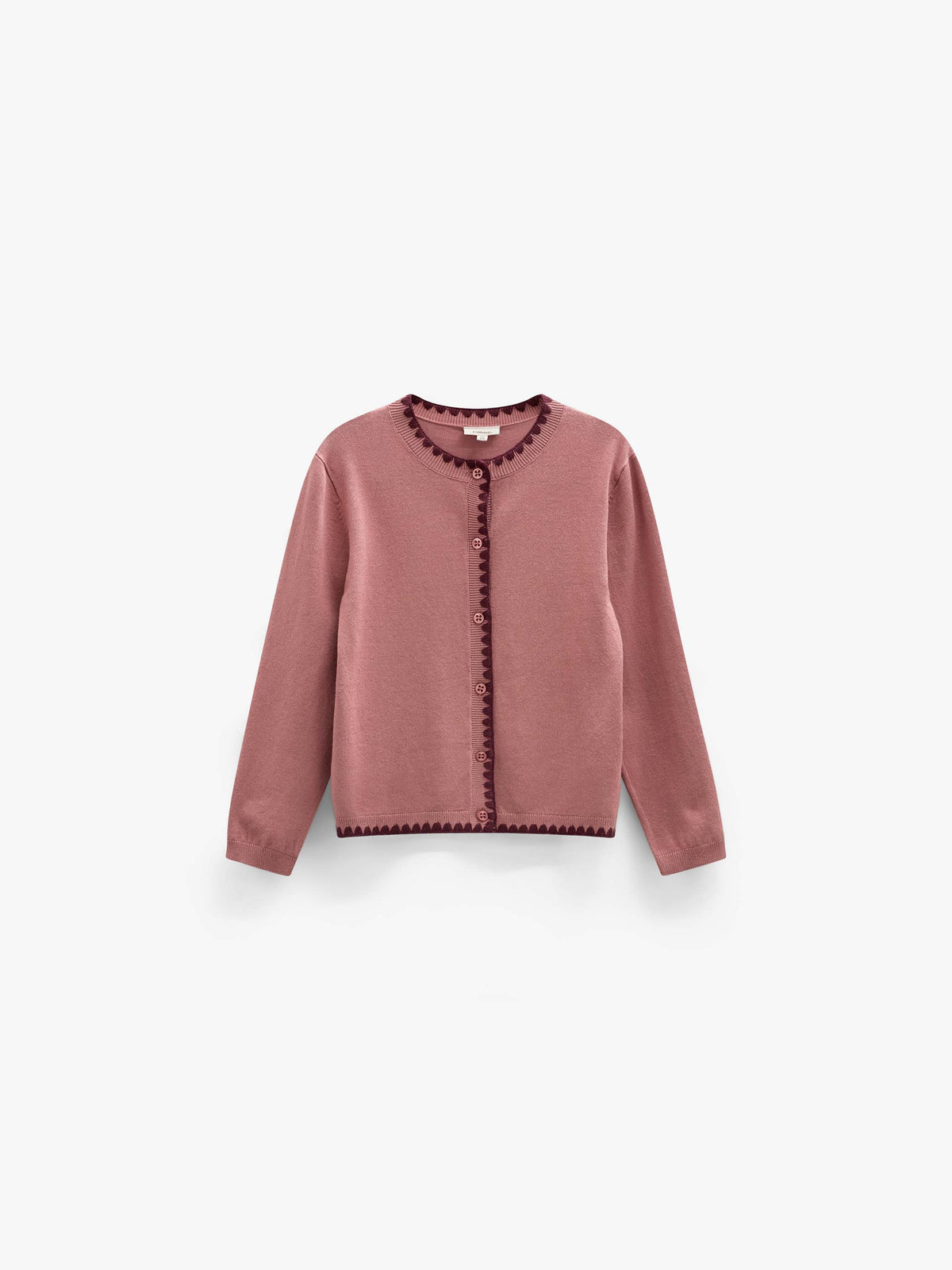 Strickjacke mit Kontrastnähten Kids - Dusty Rose/Bordeaux | 101634 Lia