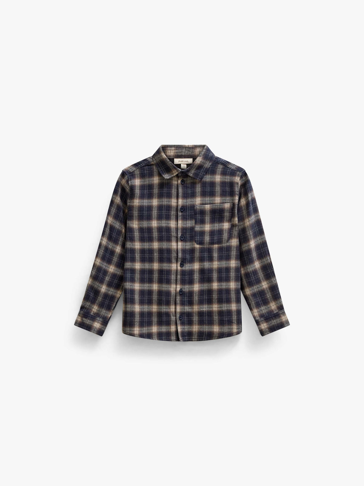 Kariertes Flanellhemd Kids - Navy/Beige | 101649 Edwin