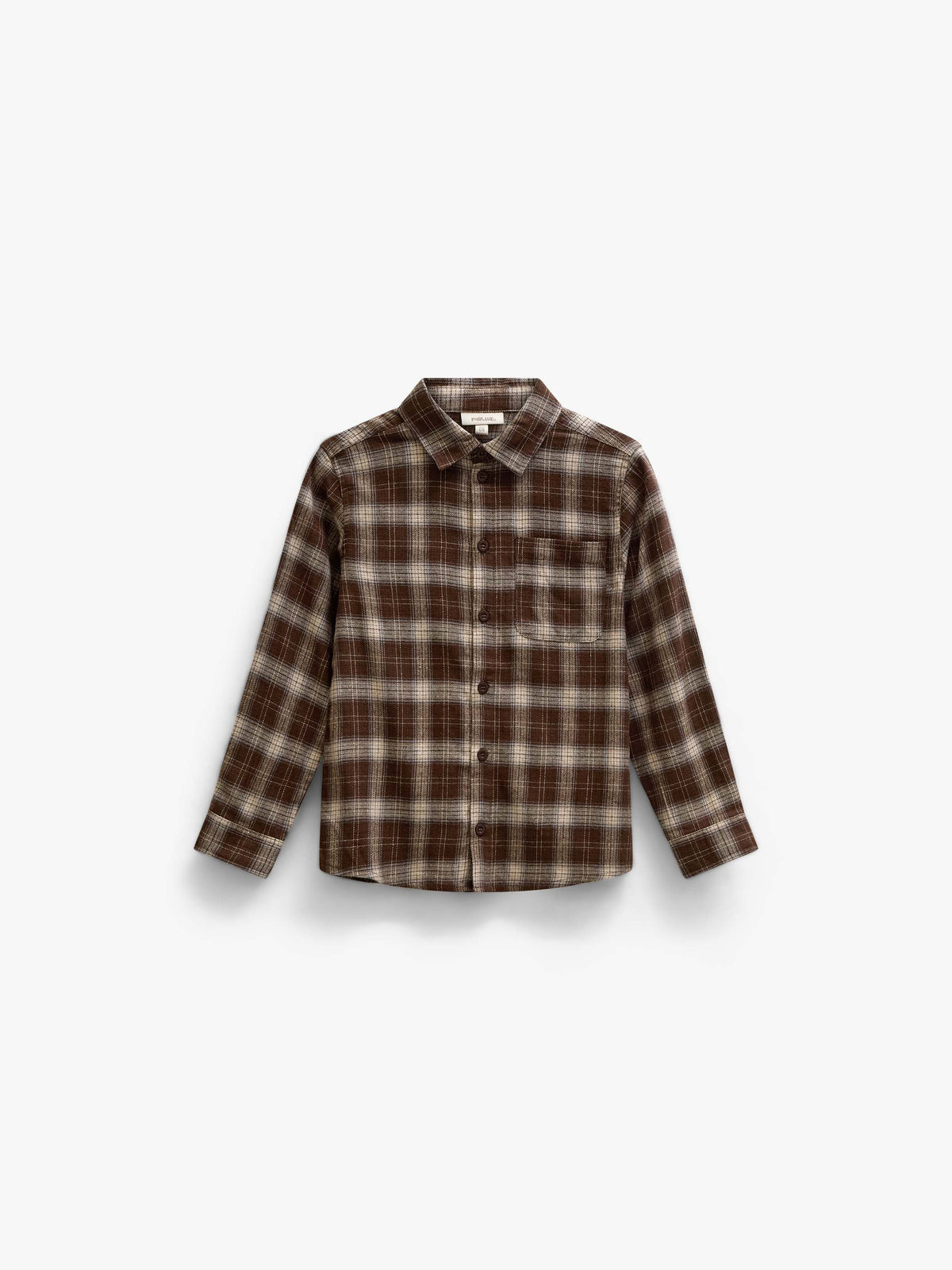 Kariertes Flanellhemd Kids - Brown/Navy | 101651 Edwin