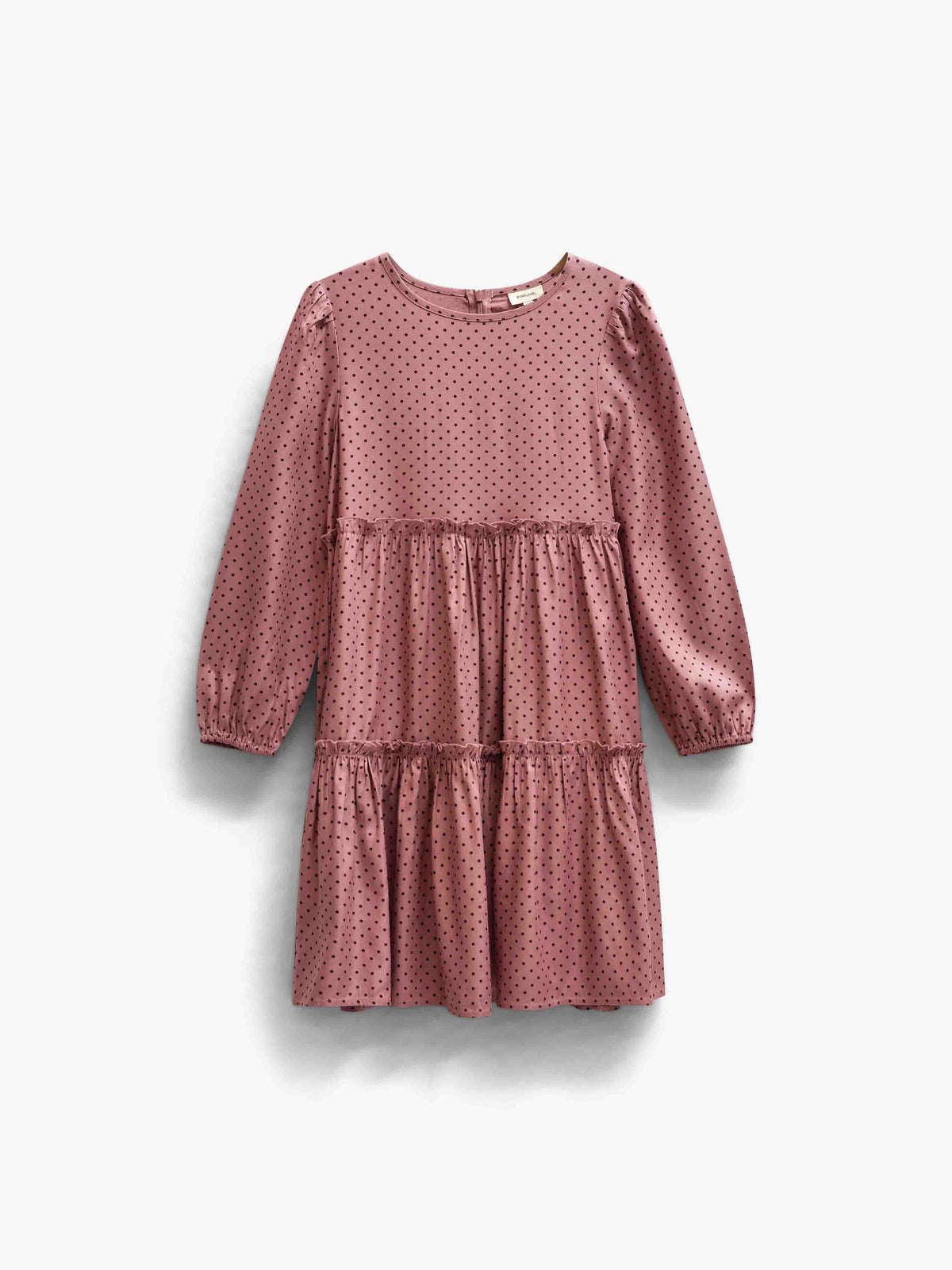 Gepunktetes Midikleid aus Viskose Tween - Dusty Rose/Bordeaux | 101657 Feline