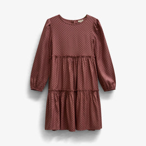 Dotted Viscose Midi Dress - Tween - Dusty Rose/Bordeaux | 101657 Feline