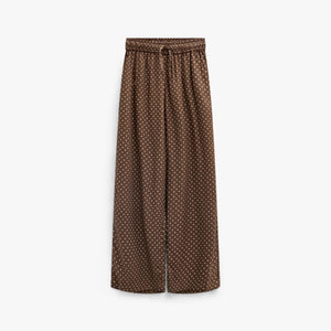 Gepunktete Hose aus Viskose Tween - Brown/Offwhite | 101660 Feline