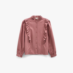 Gepunktete Viskosebluse mit Rüschen Tween - Dusty Rose/Bordeaux | 101661 Feline