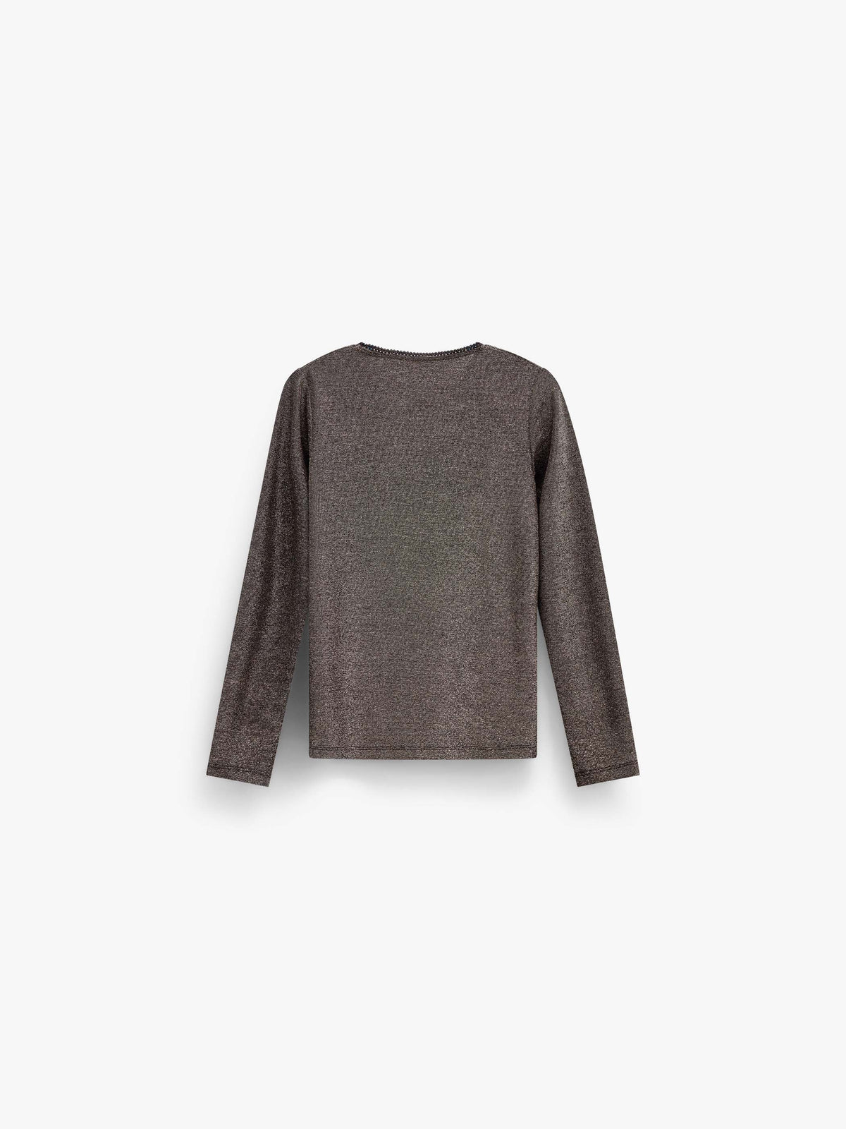 Langarmshirt mit Lurex Tween - Dark Brown | 101664 Helen