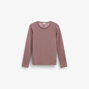 Long-Sleeve Lurex T-Shirt - Tween - Dusty Rose | 101666 Helen