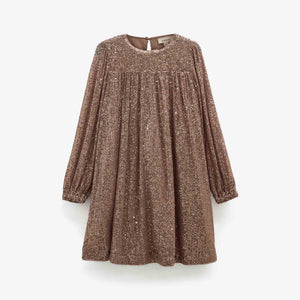 Sequin Dress - Tween - Light Brown | 101676 Amber