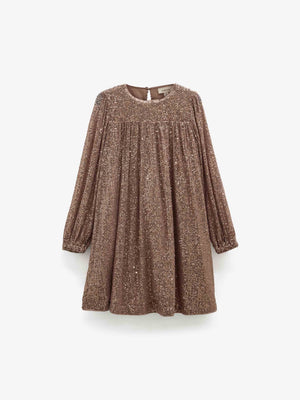 Sequin Dress - Tween - Light Brown | 101676 Amber