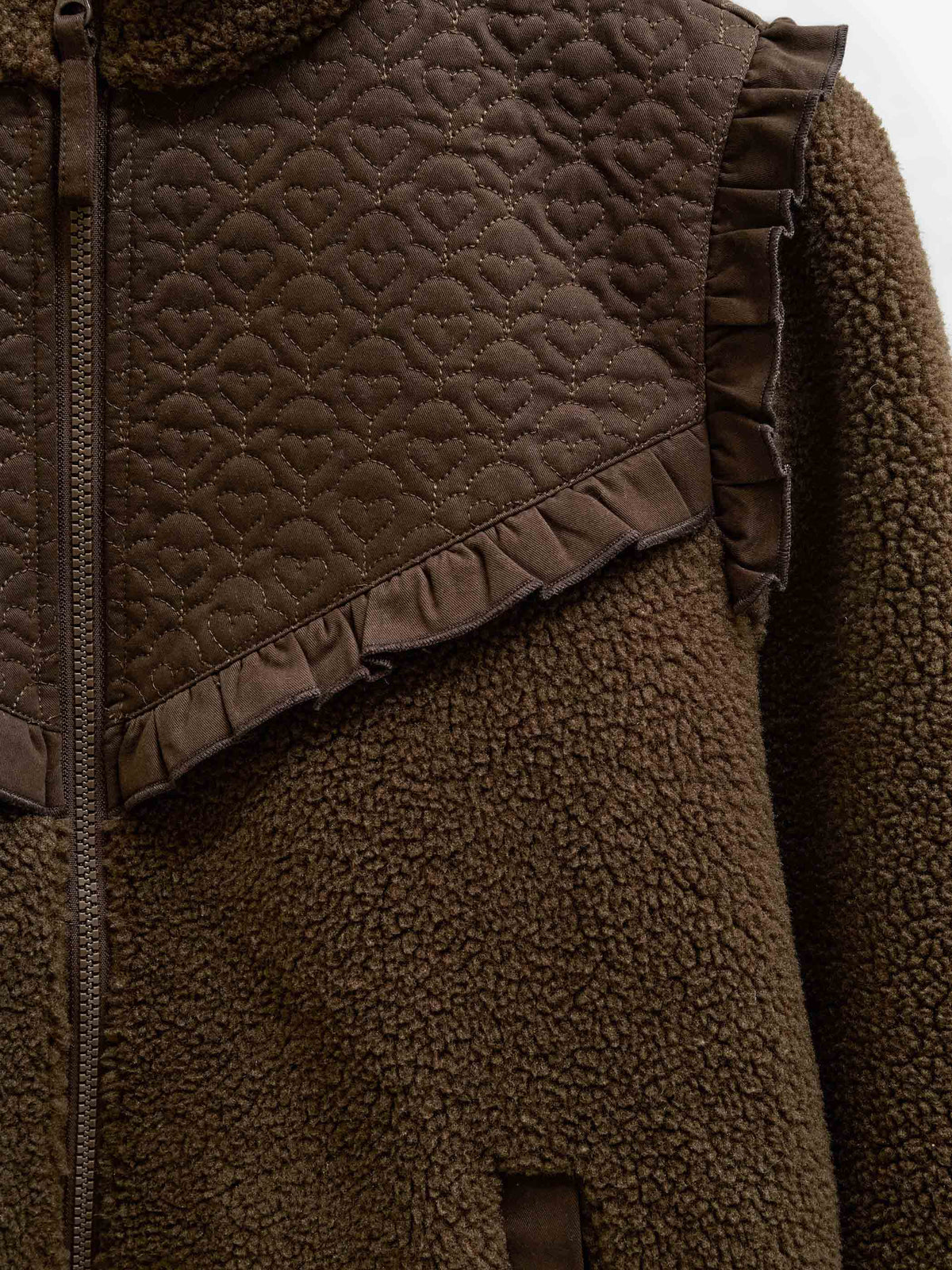 Teddyjacke mit gesteppter Passe Tween - Dark Brown | 101684 Hailey