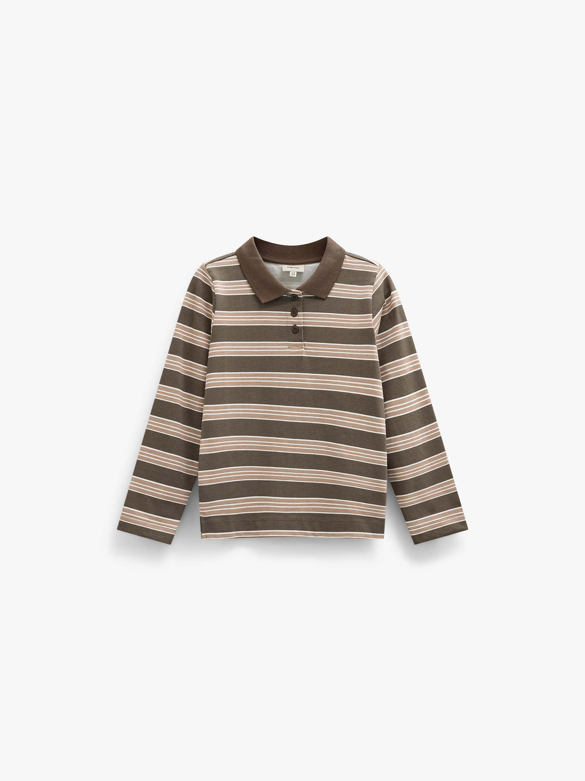 Gestreiftes Langarm-Poloshirt aus Jersey Tween - Brown | 101696 Hope
