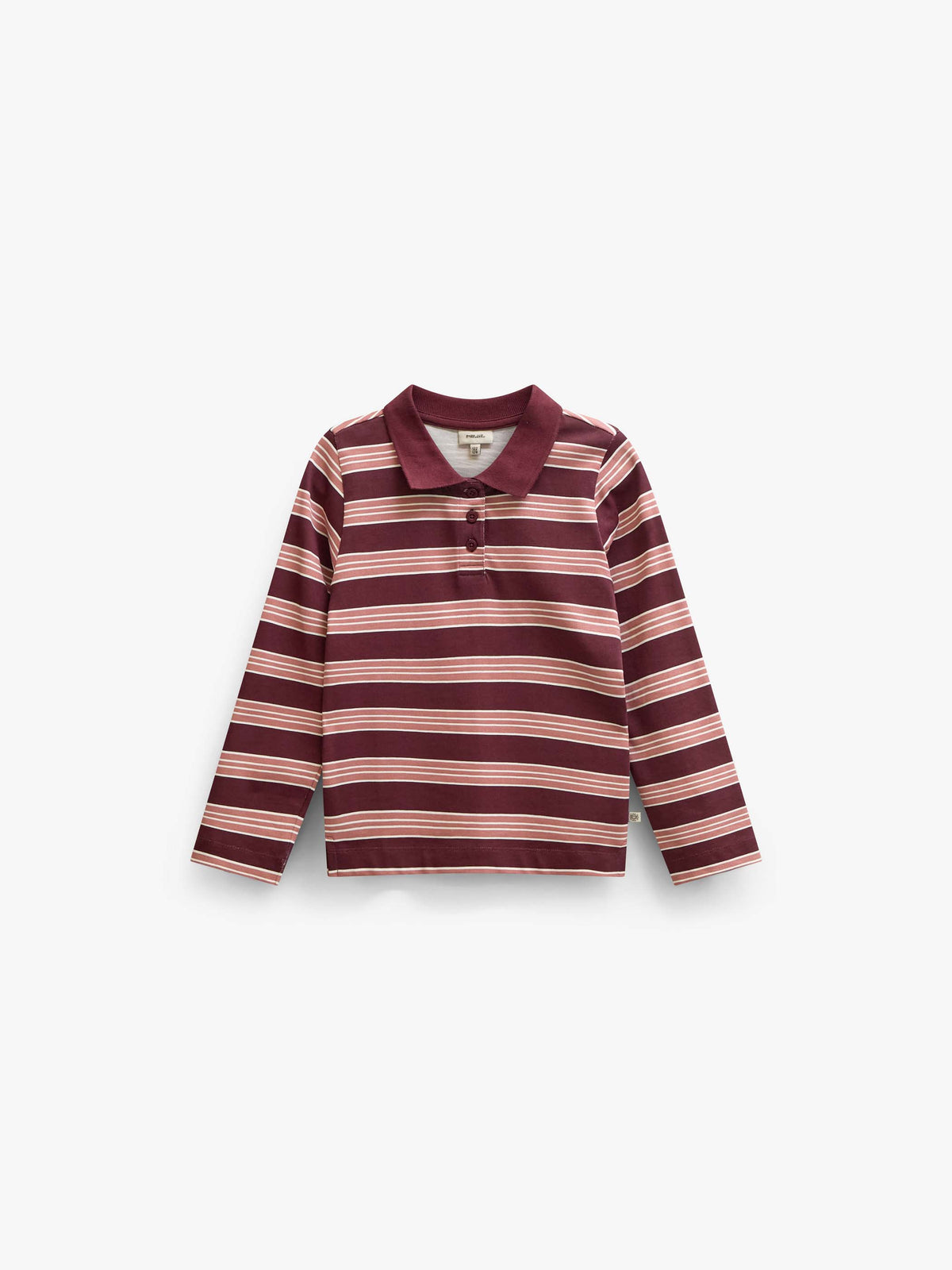 Gestreiftes Langarm-Poloshirt aus Jersey Tween - Bordeaux | 101698 Hope