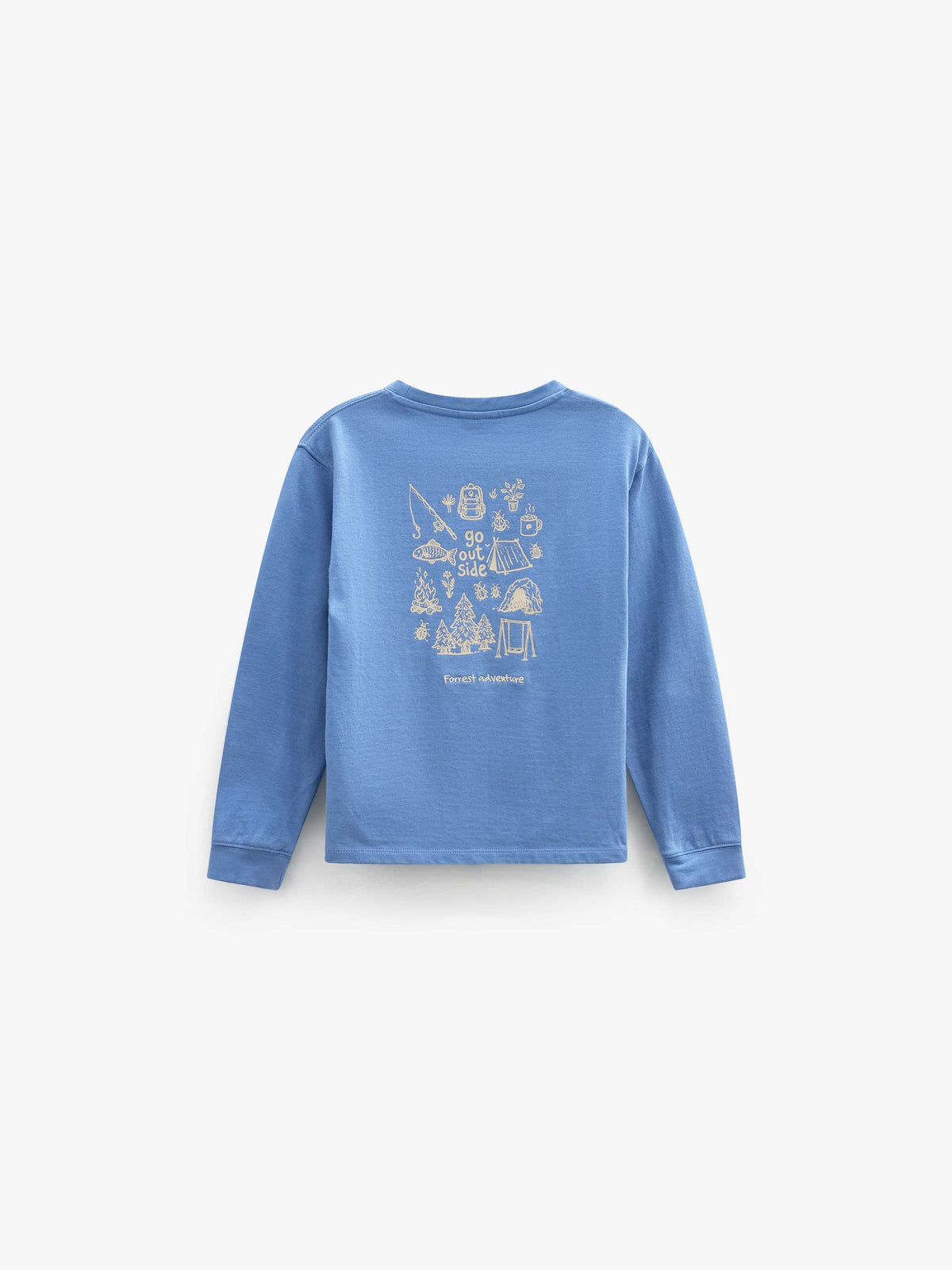 Langarmshirt mit Rückenprint Kids - Dusty Blue | 101707 Weston