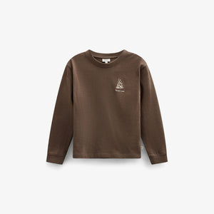 Long-Sleeve T-Shirt with Back Print - Kids - Brown | 101709 Weston