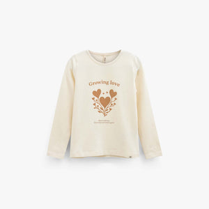 Langarmshirt mit Glitzerprint Tween - Offwhite | 101712 Piper