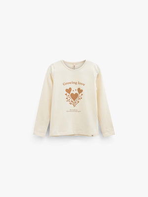 Langarmshirt mit Glitzerprint Kids - Offwhite | 101711 Piper