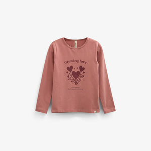 Long-Sleeve T-Shirt with Front Print - Tween - Dusty Rose | 101714 Piper