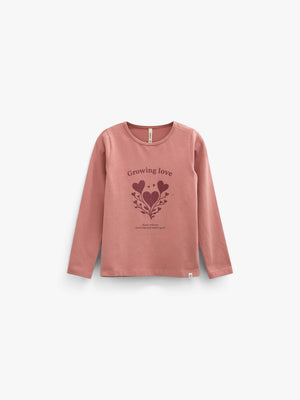 Langarmshirt mit Glitzerprint Tween - Dusty Rose | 101714 Piper