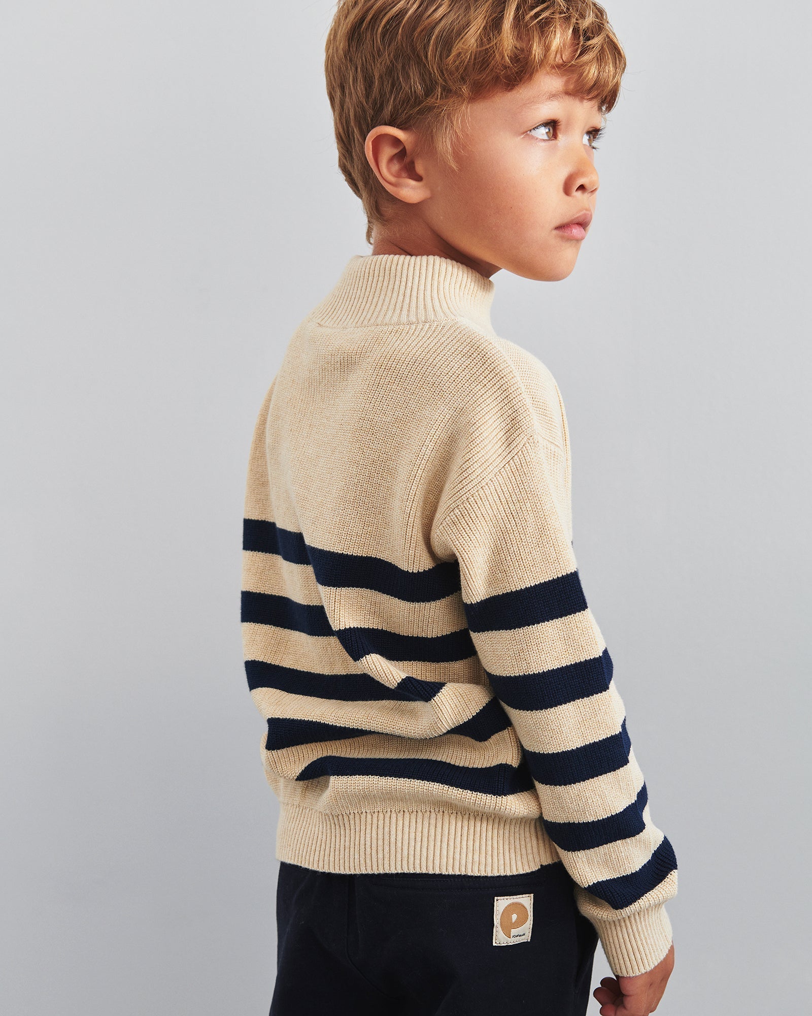 Pullover mit Viertelreißverschluss - Kids - Beige/Navy