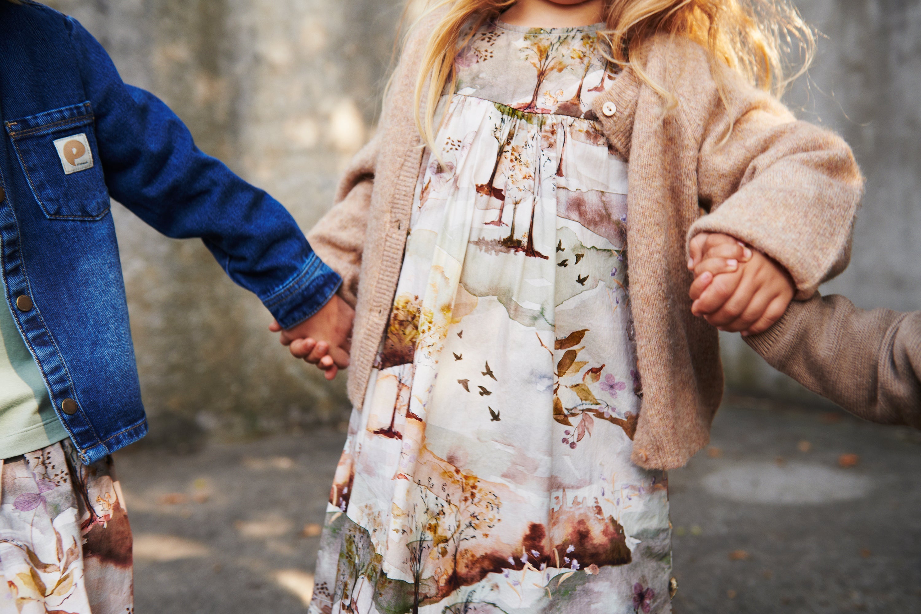 Popeline-Kleid mit landschaftlichem Druck - Kids - Moonlight/Purple