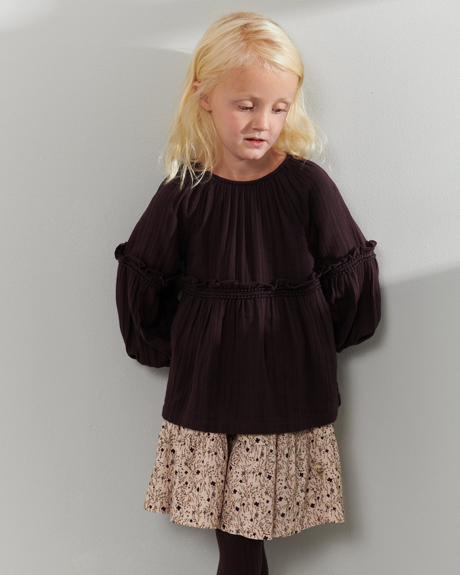 Boho-Bluse - Kids - Dark Purple