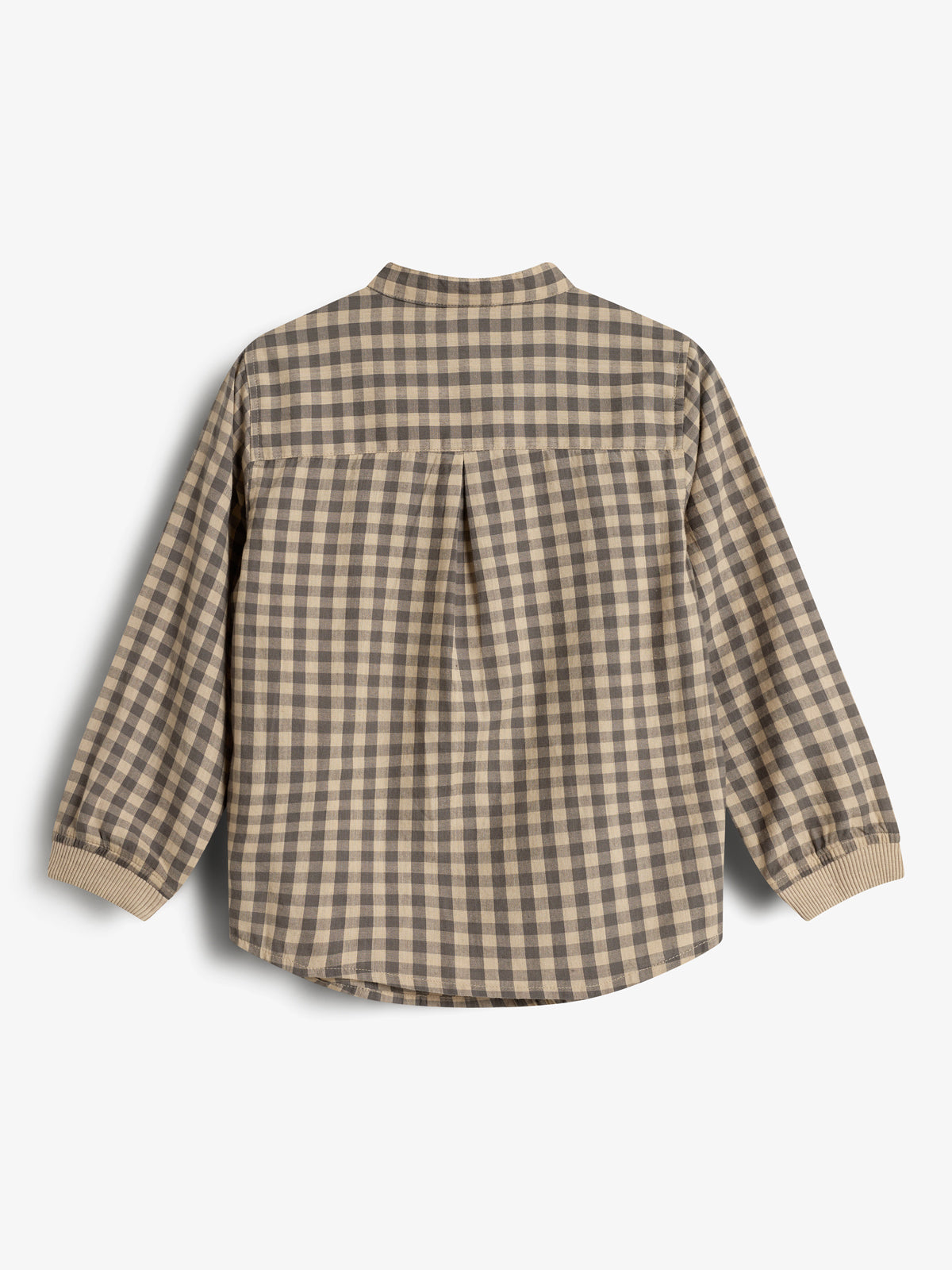 Micro Gingham Baumwollhemd - Kids - Grey/Beige