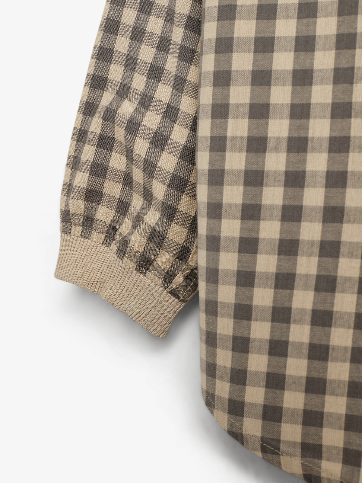 Micro Gingham Baumwollhemd - Kids - Grey/Beige