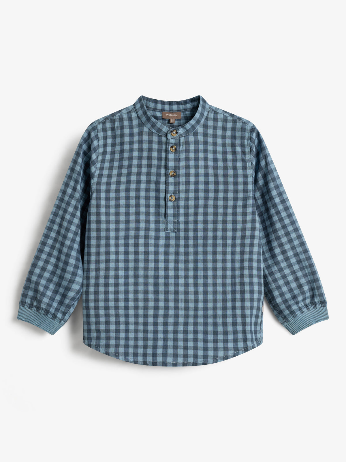 Micro Gingham Baumwollhemd - Kids - Blue