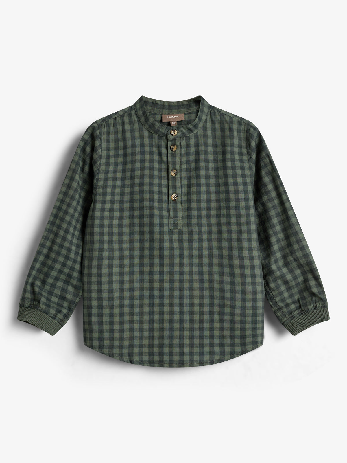 Micro Gingham Baumwollhemd - Kids - Green