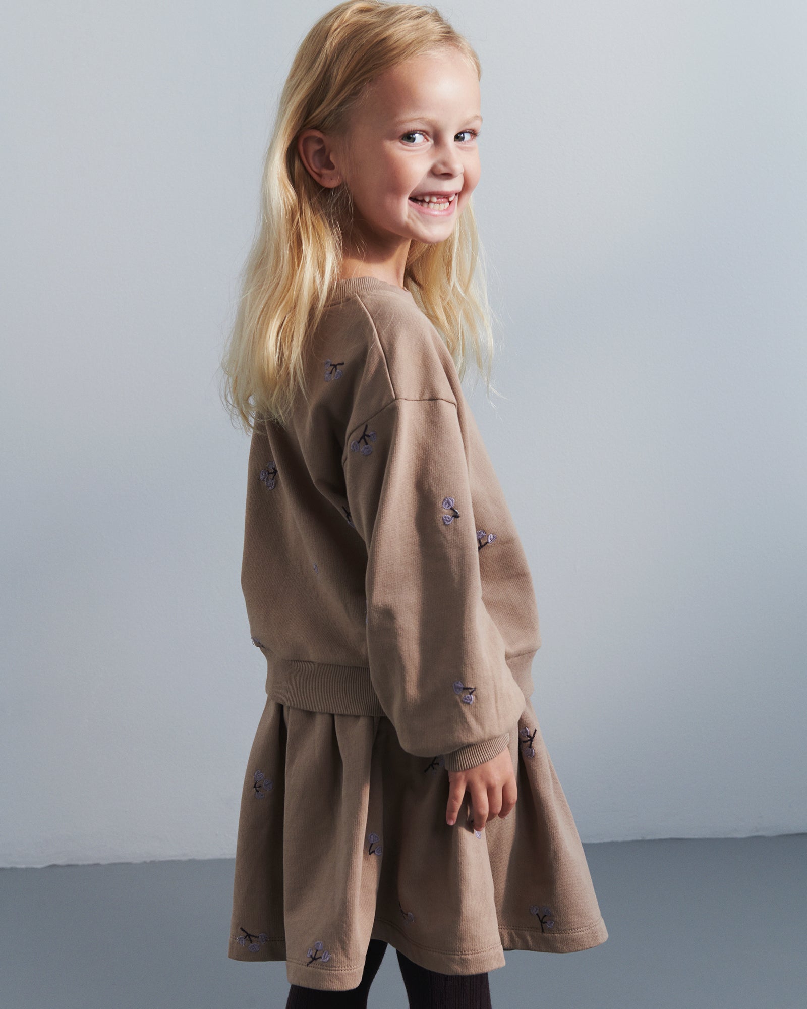 Sweatshirt mit Stickerei - Kids - Dark Beige