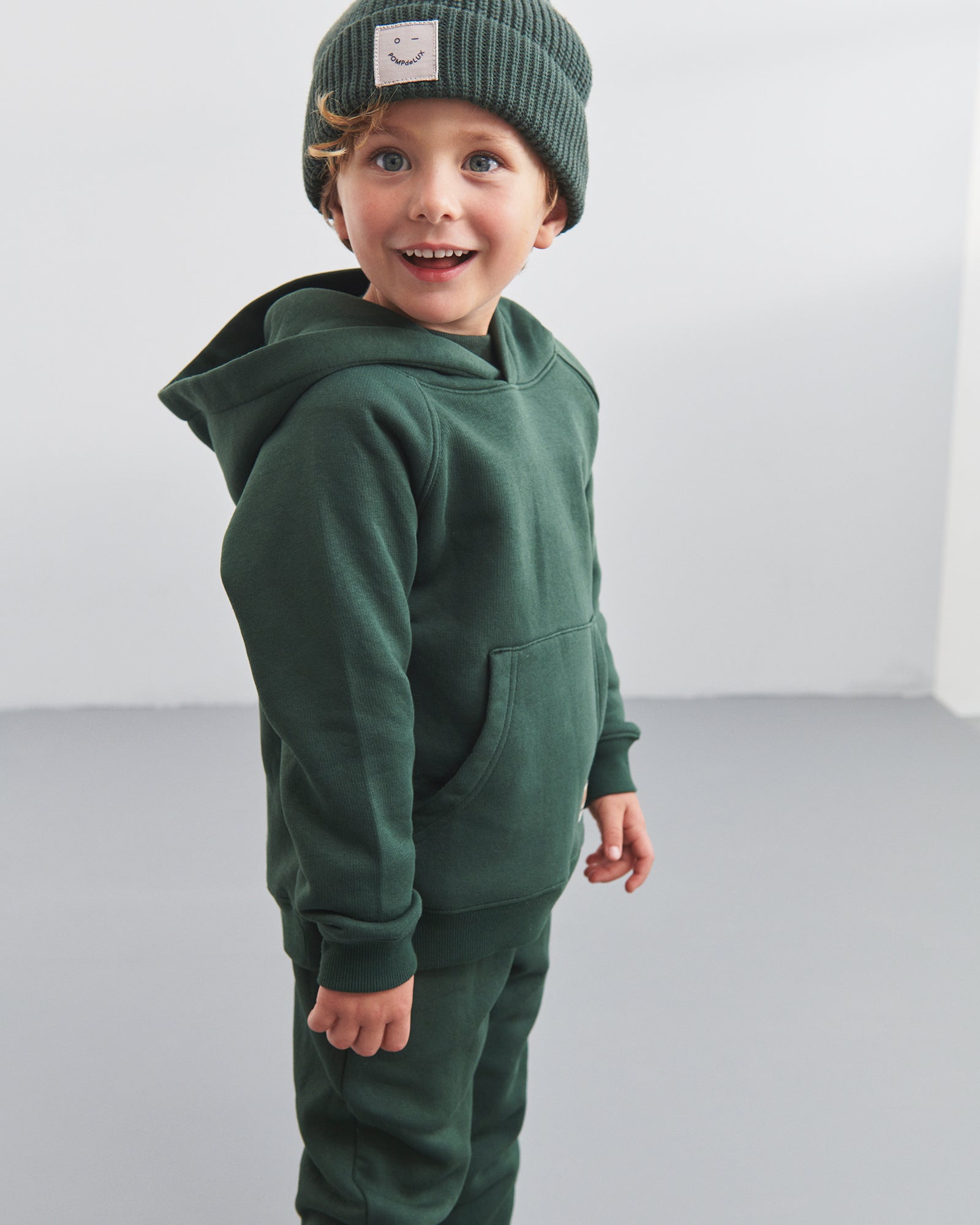 Kapuzenpulli in. Kängurutasche - Kids - Dark Green